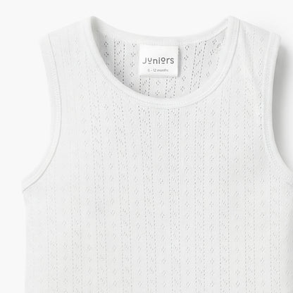 Juniors Textured Sleeveless Bodysuit with Round Neck