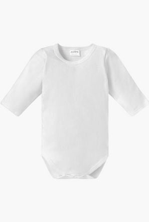 Juniors Solid Bodysuit with Long Sleeves and Snap Button Closure