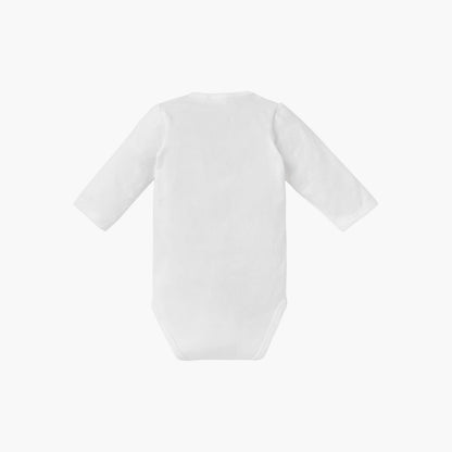 Juniors Solid Bodysuit with Long Sleeves and Snap Button Closure