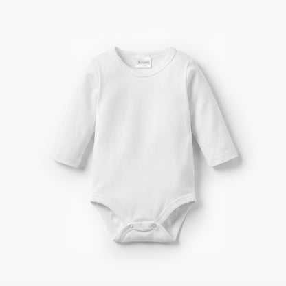 Juniors Solid Bodysuit with Round Neck and Long Sleeves - 12-18 MTHS