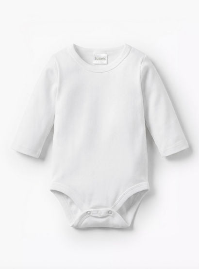 Juniors Solid Bodysuit with Round Neck and Long Sleeves-baby-boys-clothing-bodysuits-image-1
