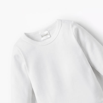 Juniors Solid Bodysuit with Round Neck and Long Sleeves