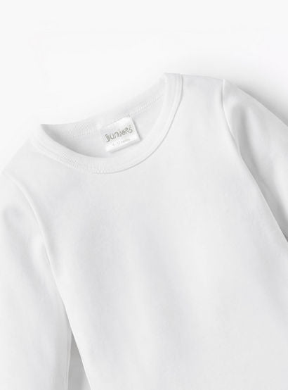 Juniors Solid Bodysuit with Round Neck and Long Sleeves-baby-boys-clothing-bodysuits-image-3