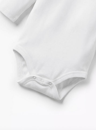 Juniors Solid Bodysuit with Round Neck and Long Sleeves-baby-boys-clothing-bodysuits-image-4