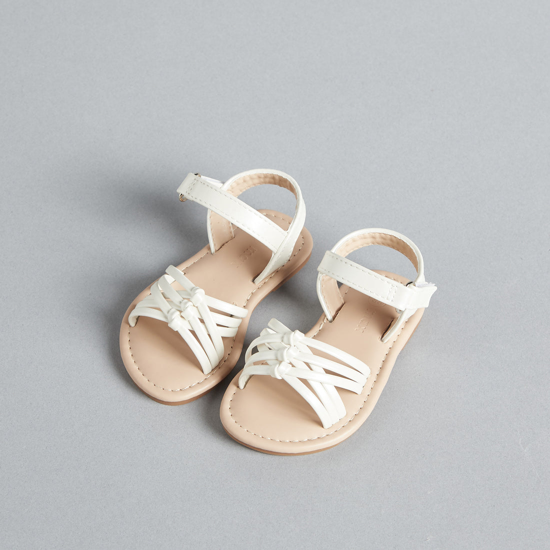 Strappy Flat Sandals with Hook and Loop Closure