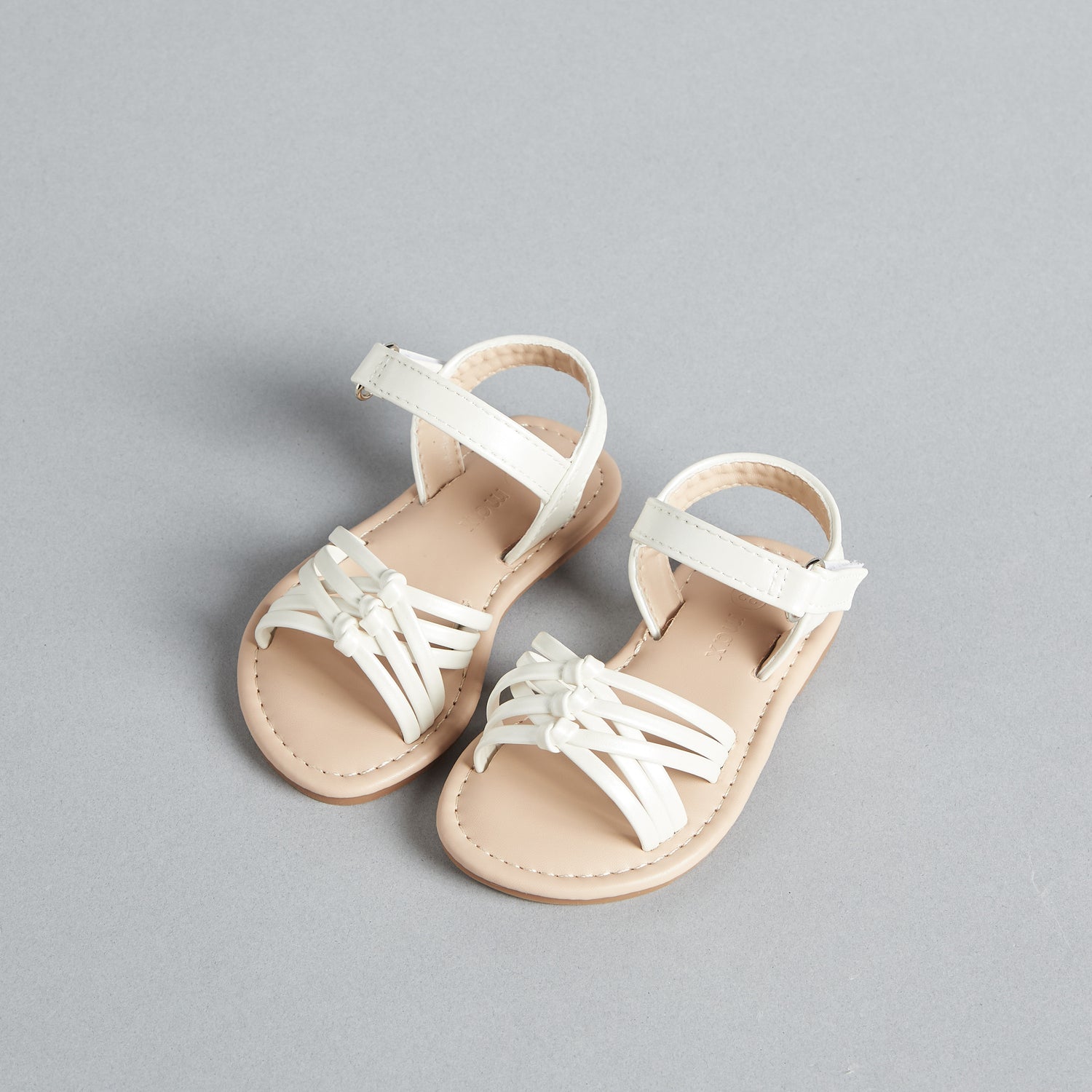 Strappy Flat Sandals with Hook and Loop Closure