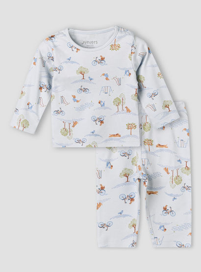 Juniors Cotton Long Sleeves Pyjama Set with Park Print-baby-boys-clothing-nightwear-pyjamasets-image-2