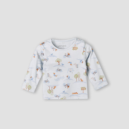 Juniors Cotton Long Sleeves Pyjama Set with Park Print