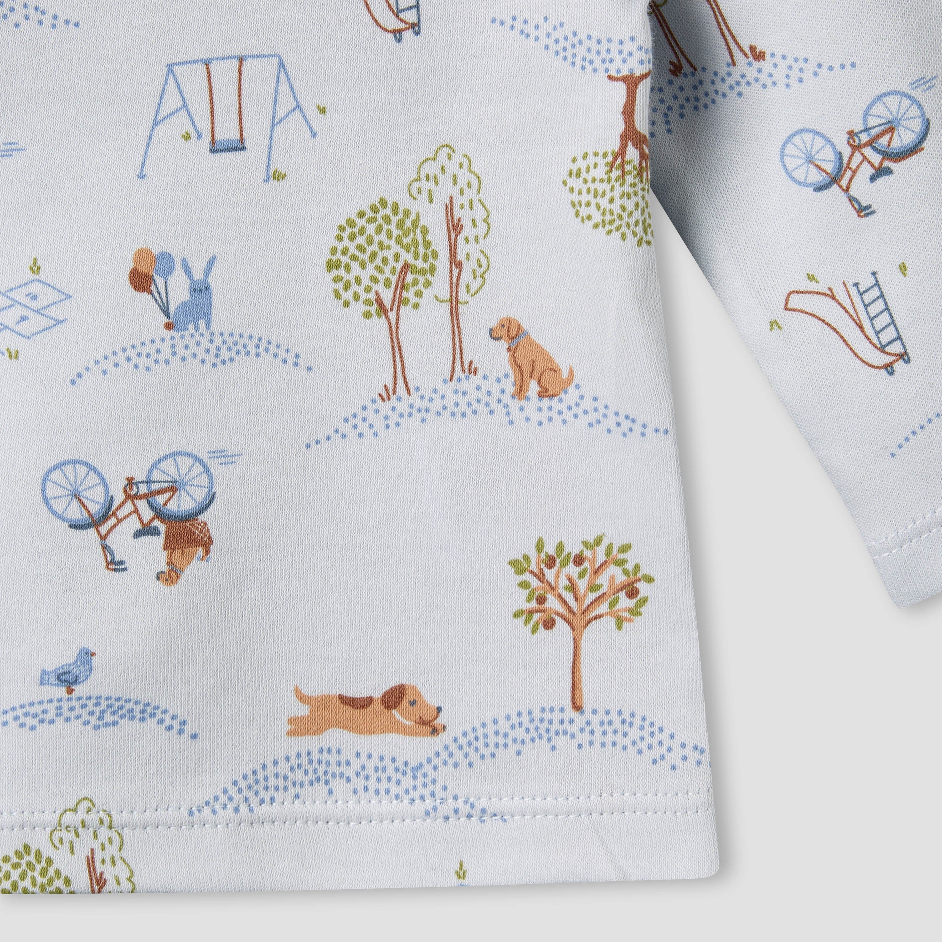 Juniors Cotton Long Sleeves Pyjama Set with Park Print