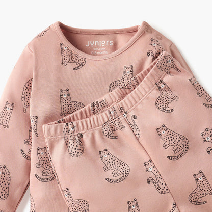 Juniors Pyjama Set with Bear Print - Cotton - Long Sleeves - Round Neck