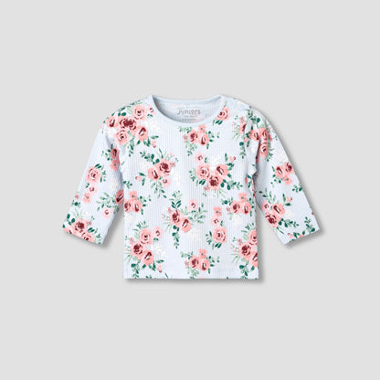 Juniors Cotton Long Sleeves Pyjama Set with Floral Print