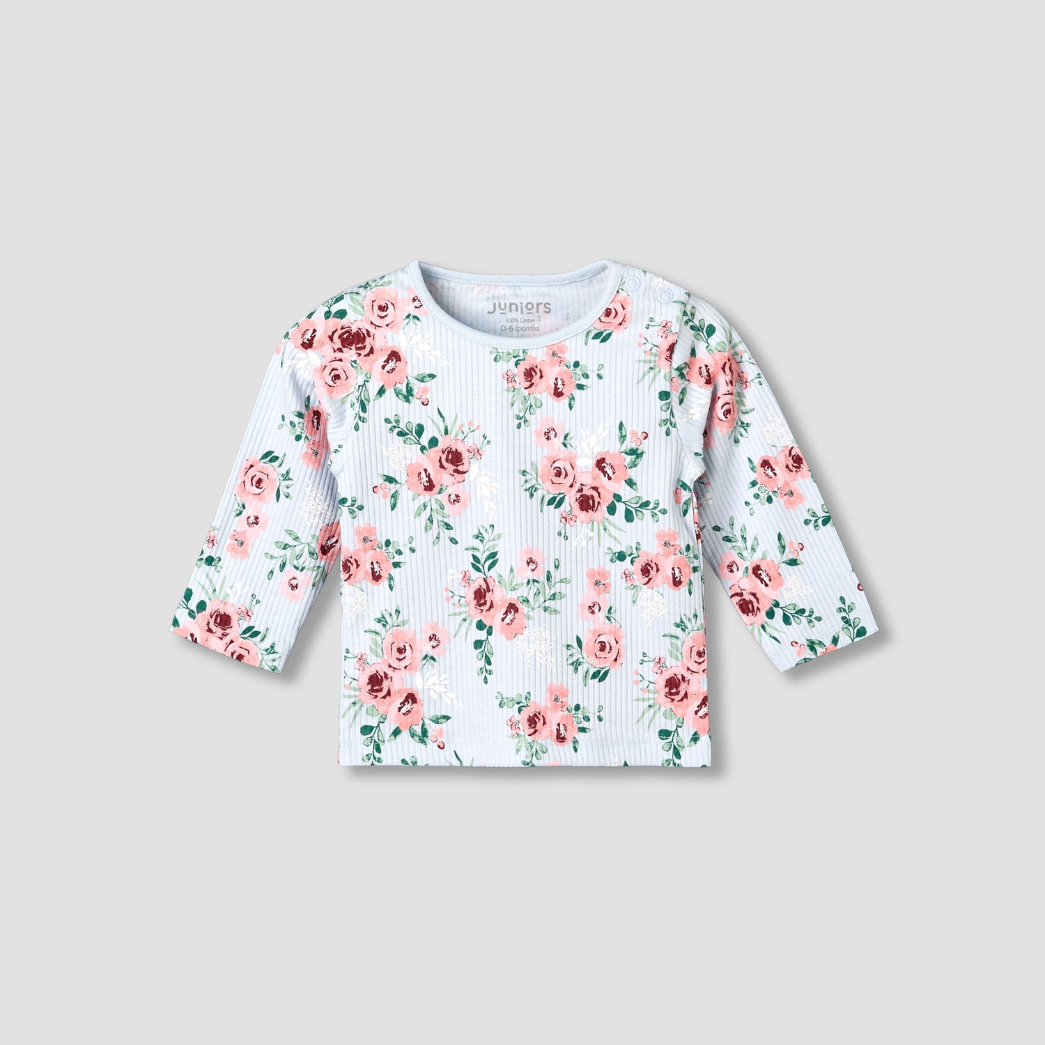 Juniors Cotton Long Sleeves Pyjama Set with Floral Print