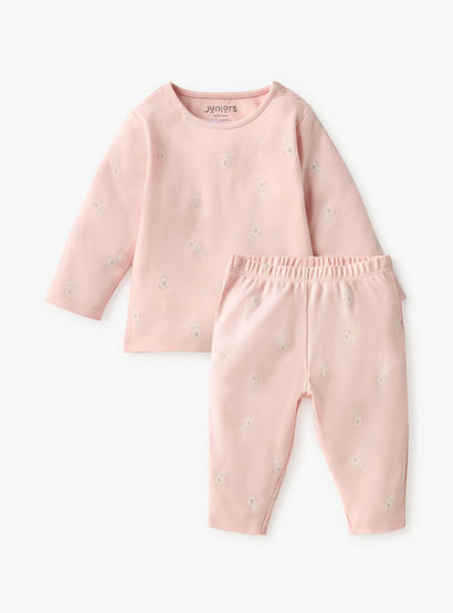 Juniors Printed T-shirt and Pyjama Set-baby-girls-clothing-nightwear-pyjamasets-image-1