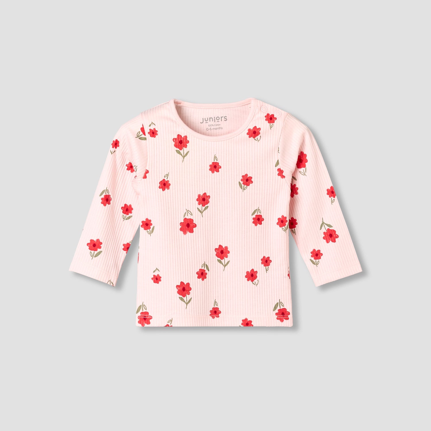 Juniors Cotton Long Sleeves Pyjama Set with Floral Print