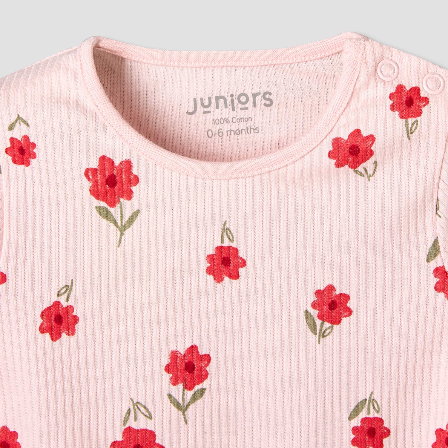 Juniors Cotton Long Sleeves Pyjama Set with Floral Print
