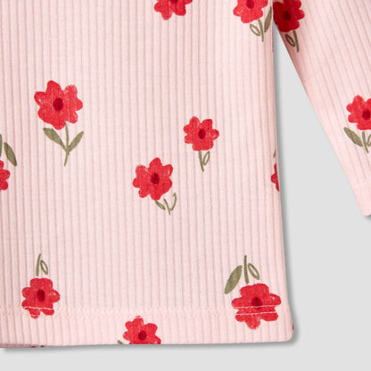 Juniors Cotton Long Sleeves Pyjama Set with Floral Print