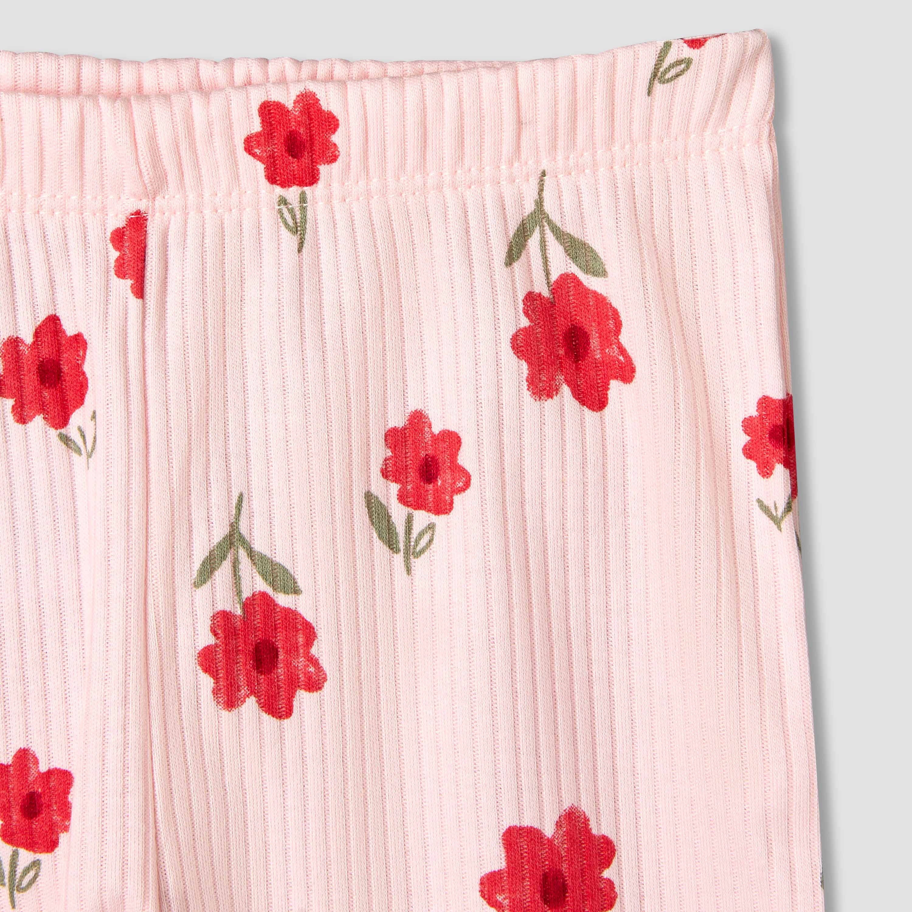 Juniors Cotton Long Sleeves Pyjama Set with Floral Print