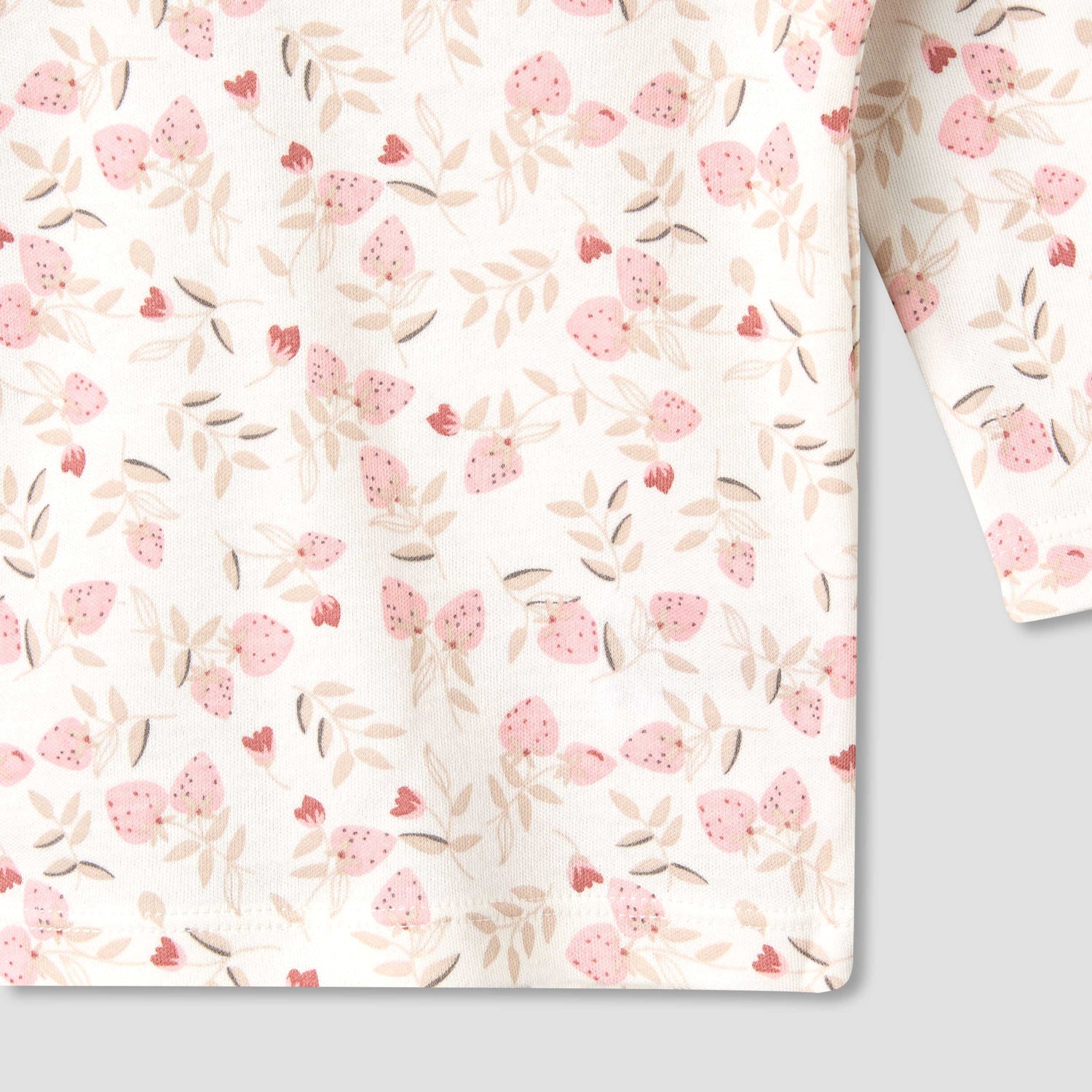 Juniors Cotton Long Sleeves Pyjama Set with Strawberry Print