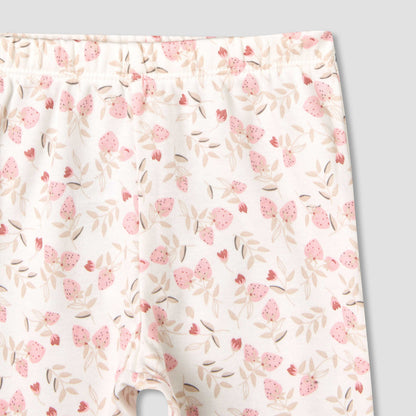 Juniors Cotton Long Sleeves Pyjama Set with Strawberry Print