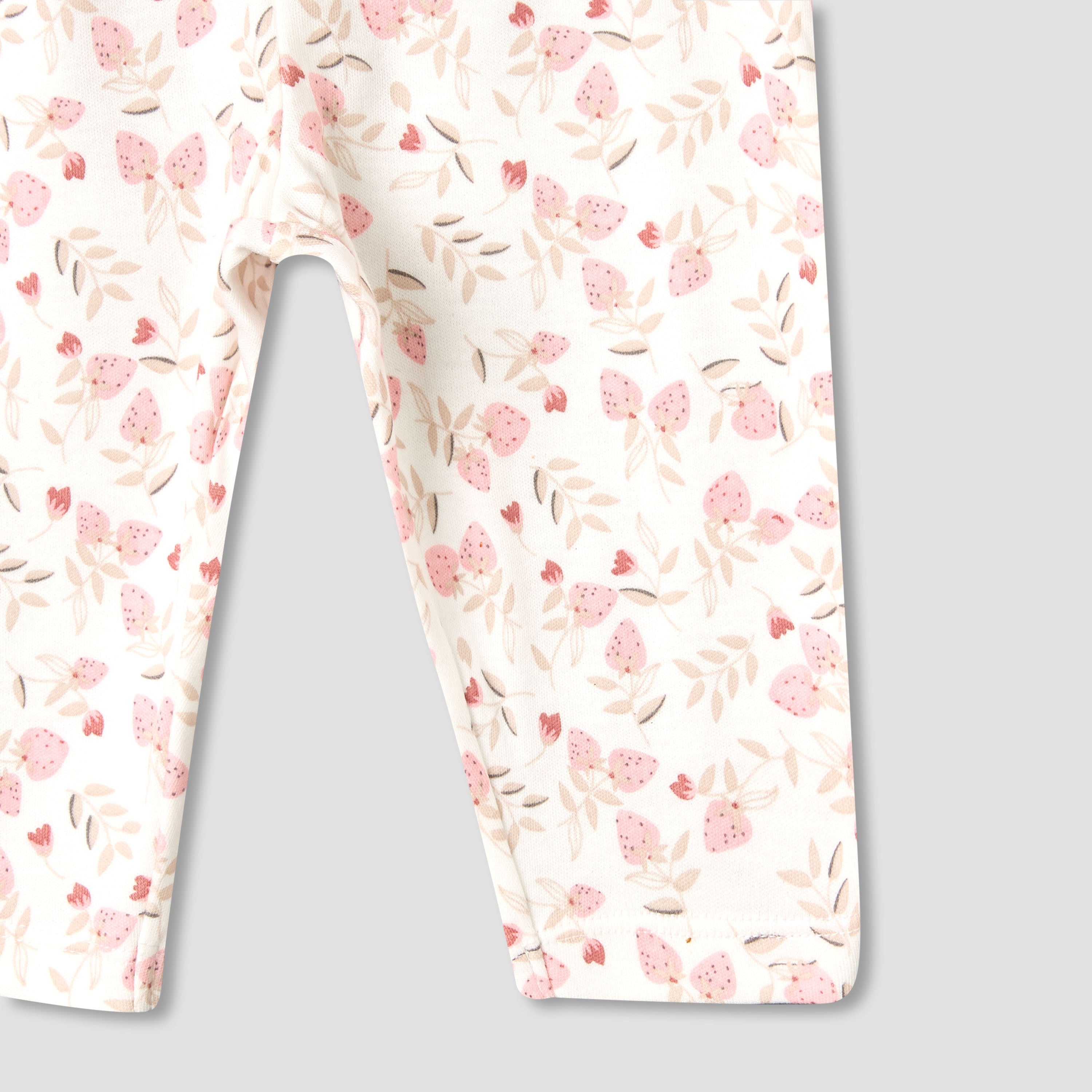 Juniors Cotton Long Sleeves Pyjama Set with Strawberry Print