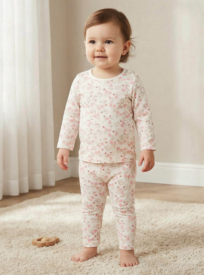 Juniors Cotton Long Sleeves Pyjama Set with Strawberry Print-baby-girls-clothing-nightwear-pyjamasets-image-1