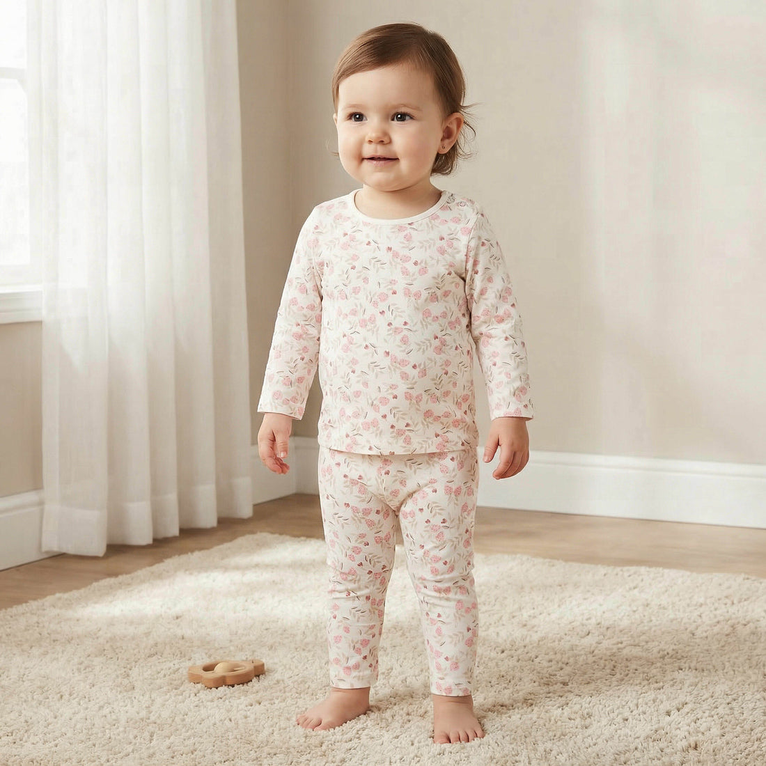 Juniors Cotton Long Sleeves Pyjama Set with Strawberry Print - Pink / 18-24 mths