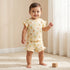 Juniors Crew Neck Short Sleeves Top and Shorts Set with Fruit Print - Yellow / 12-18 mths