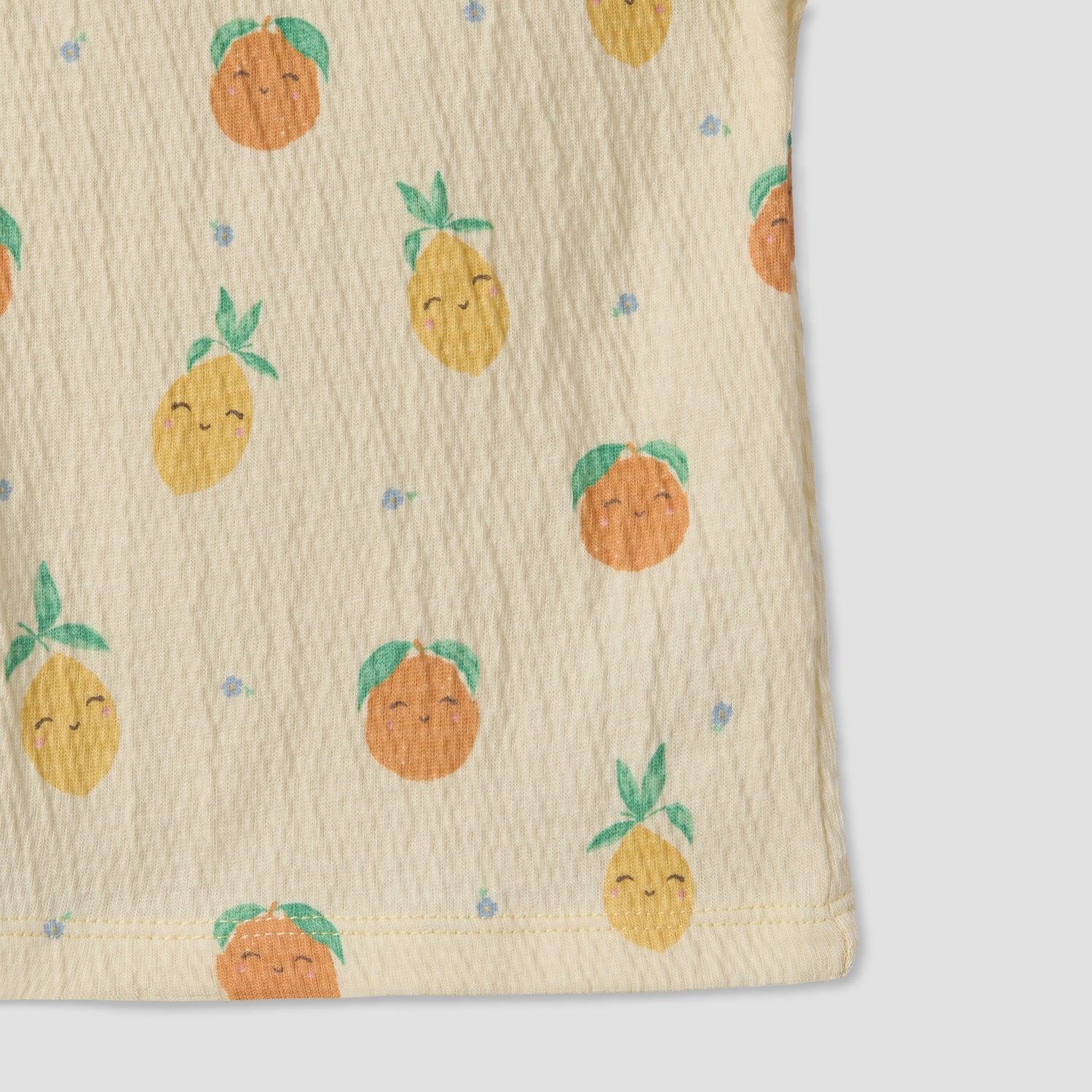 Juniors Crew Neck Short Sleeves Top and Shorts Set with Fruit Print