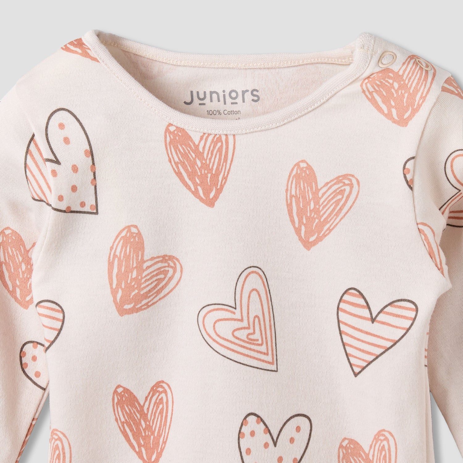Juniors Cotton Round Neck Long Sleeve Pyjama Set with Elephant Print