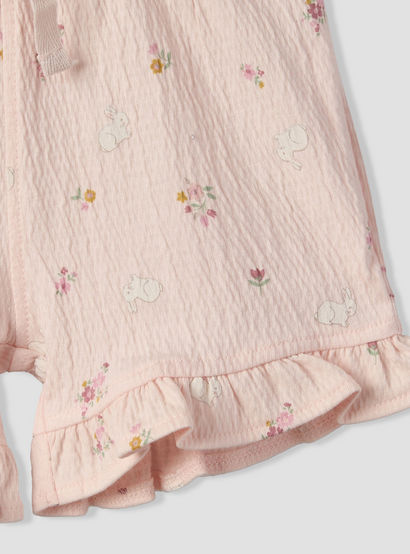 Juniors Crew Neck Short Sleeves Top and Shorts Set with Floral Print-baby-girls-clothing-setsandcoords-image-11