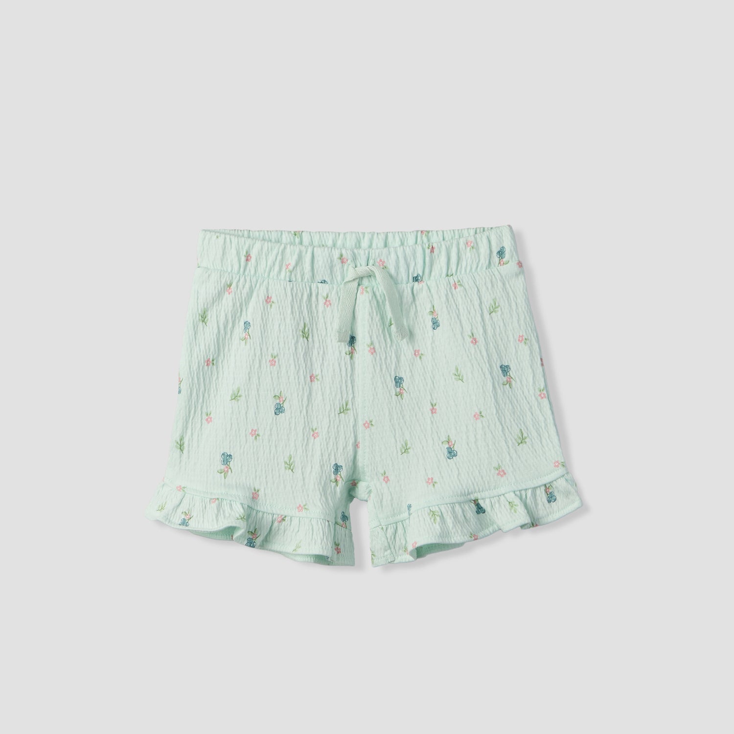 Juniors Crew Neck Short Sleeves Top and Shorts Set with Floral Print