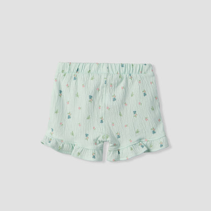 Juniors Crew Neck Short Sleeves Top and Shorts Set with Floral Print
