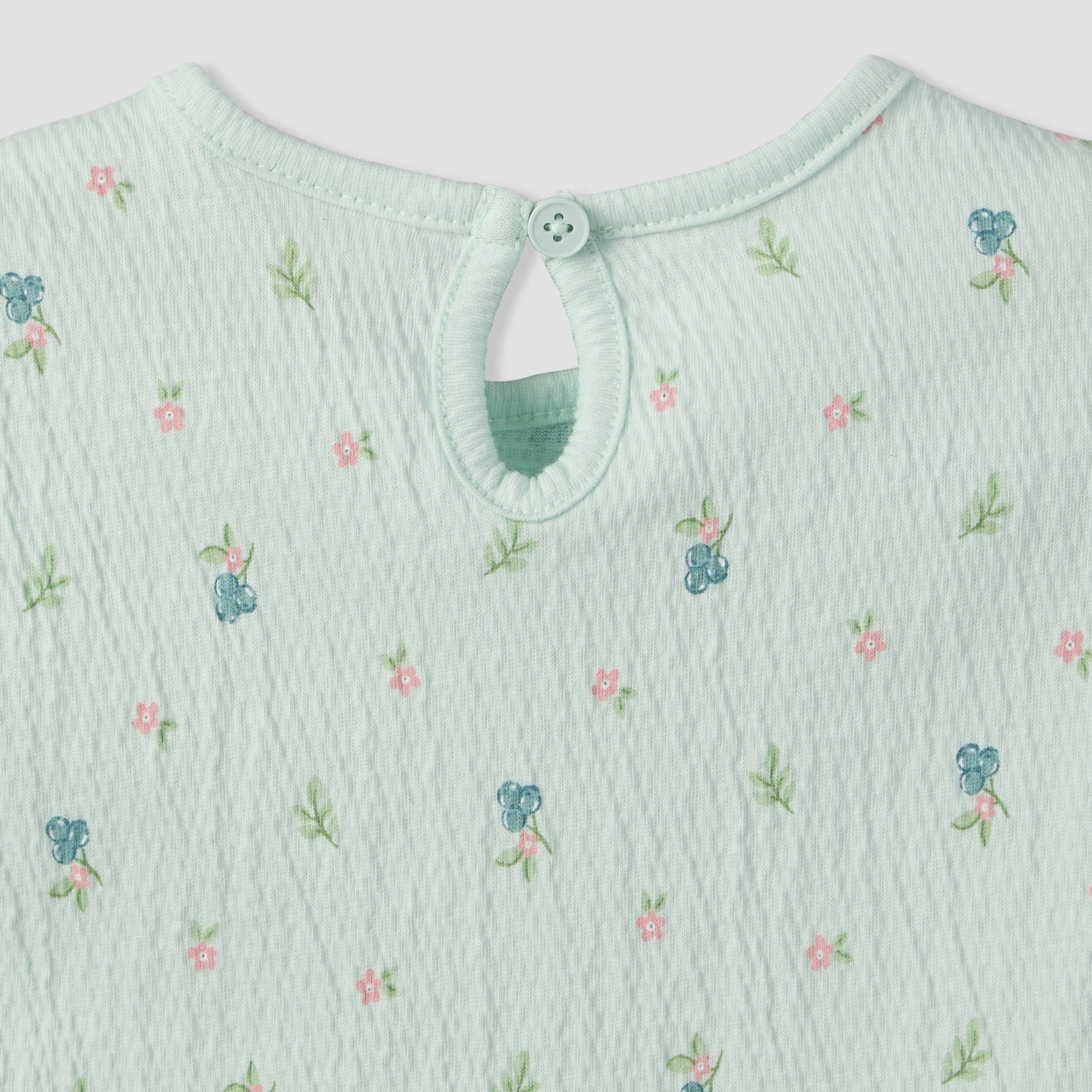 Juniors Crew Neck Short Sleeves Top and Shorts Set with Floral Print