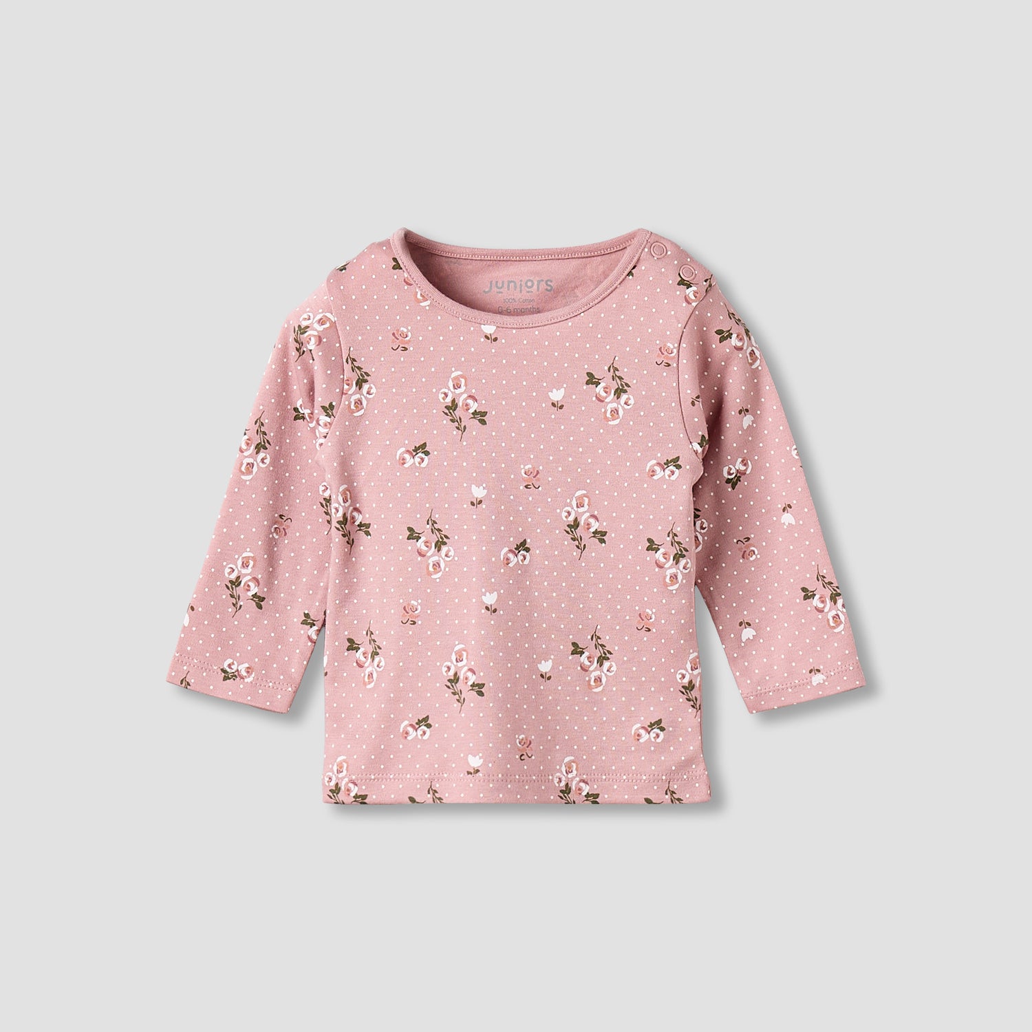 Juniors Cotton Round Neck Long Sleeves Pyjama Set with Floral Print