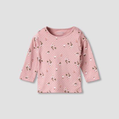 Juniors Cotton Round Neck Long Sleeves Pyjama Set with Floral Print