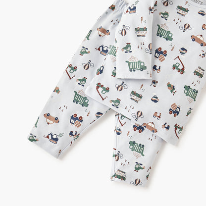 Juniors All-Over Vehicle Print T-shirt and Pyjama Set