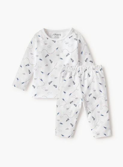 Juniors Graphic Print T-shirt and Pyjama Set-baby-boys-clothing-nightwear-pyjamasets-image-1