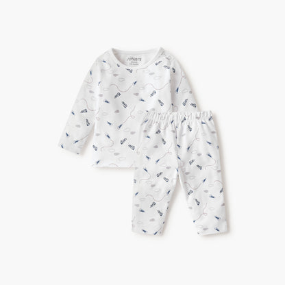 Juniors Graphic Print T-shirt and Pyjama Set - White / 18-24 mths