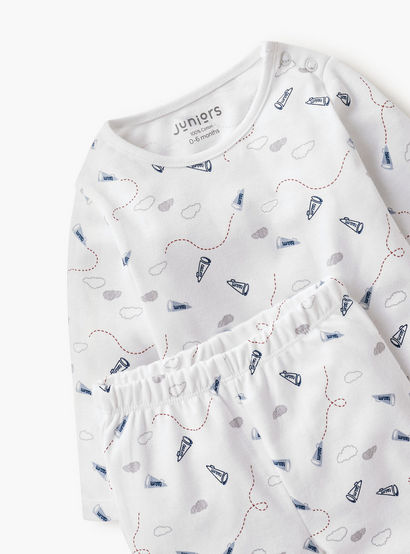 Juniors Graphic Print T-shirt and Pyjama Set-baby-boys-clothing-nightwear-pyjamasets-image-4