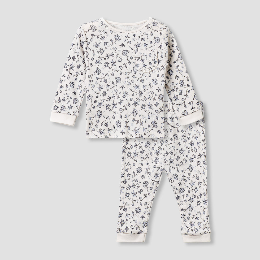 Juniors Cotton Long Sleeves Pyjama Set with Floral Print