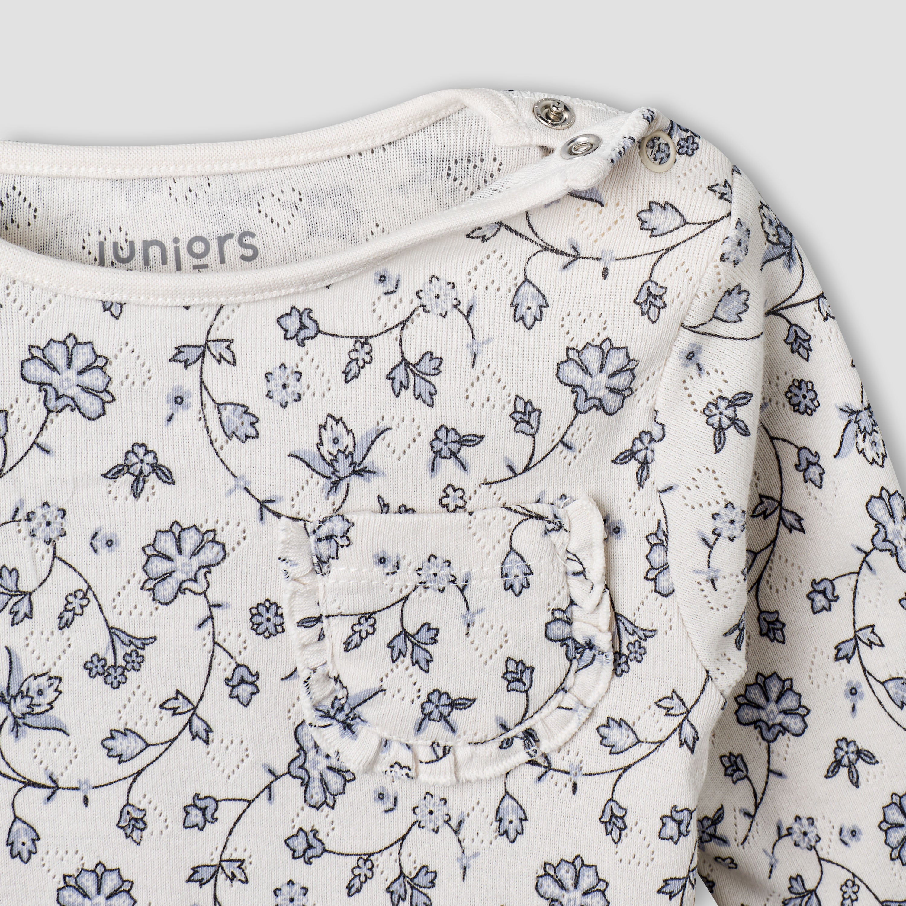 Juniors Cotton Long Sleeves Pyjama Set with Floral Print