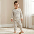 Juniors Cotton Long Sleeves Pyjama Set with Floral Print - White / 18-24 mths
