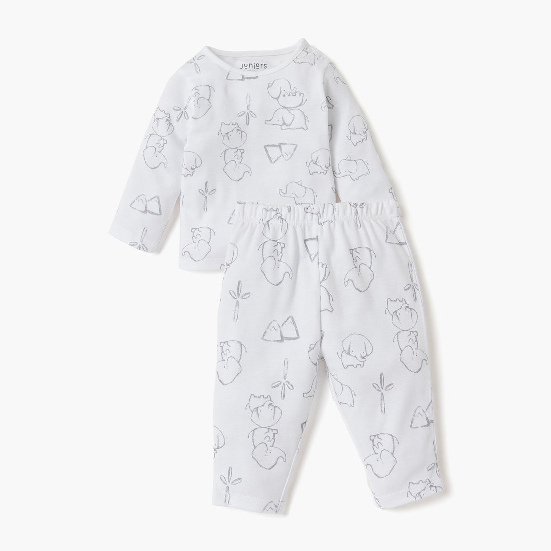 Juniors Elephant Print T-shirt and Pyjama Set