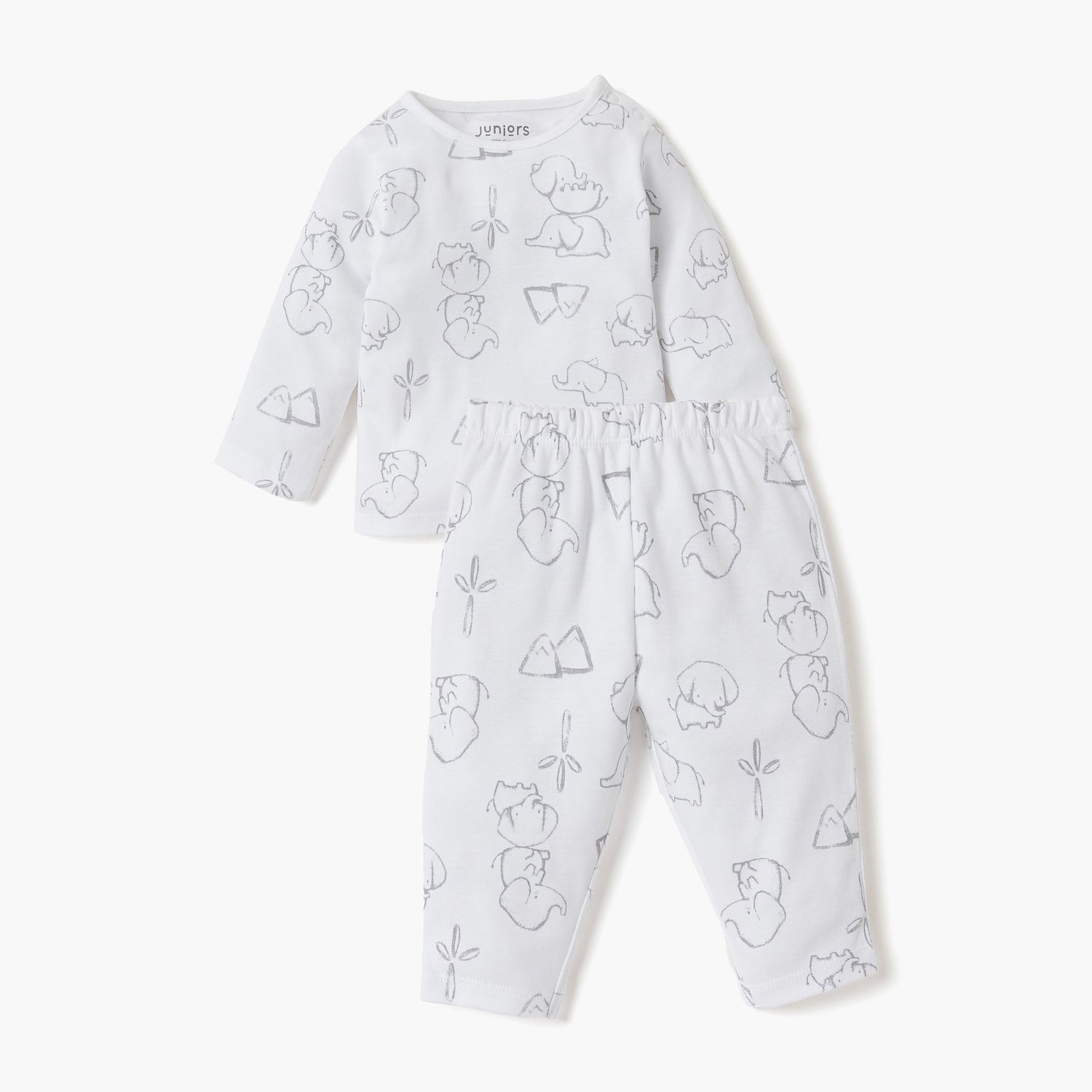 Juniors Elephant Print T-shirt and Pyjama Set