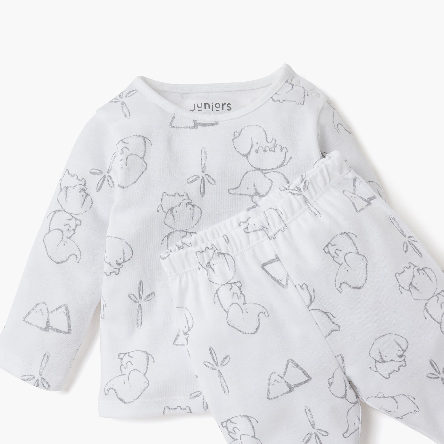 Juniors Elephant Print T-shirt and Pyjama Set