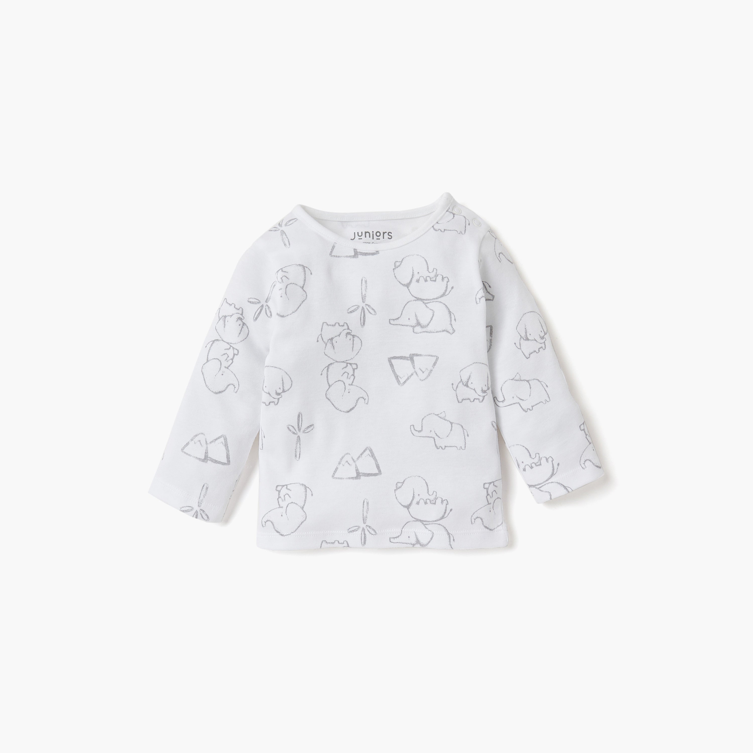 Juniors Elephant Print T-shirt and Pyjama Set
