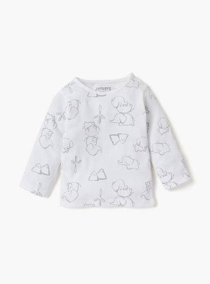 Juniors Elephant Print T-shirt and Pyjama Set-baby-boys-clothing-nightwear-pyjamasets-image-6