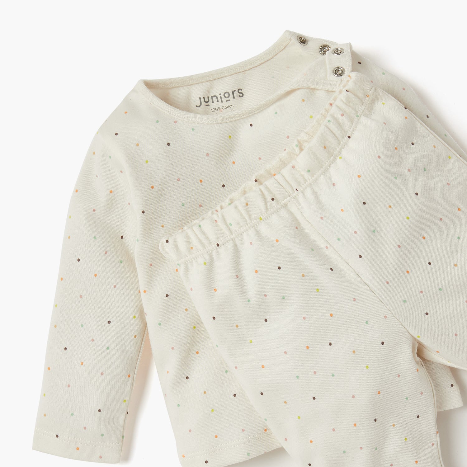 Juniors Polka Dot Print T-shirt and Pyjama Set