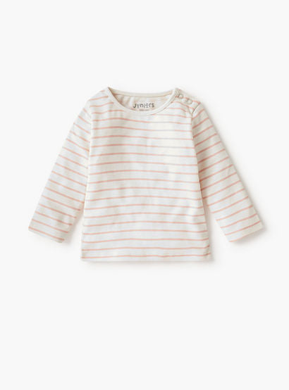 Juniors Striped T-shirt and Pyjama Set-baby-girls-clothing-nightwear-pyjamasets-image-3