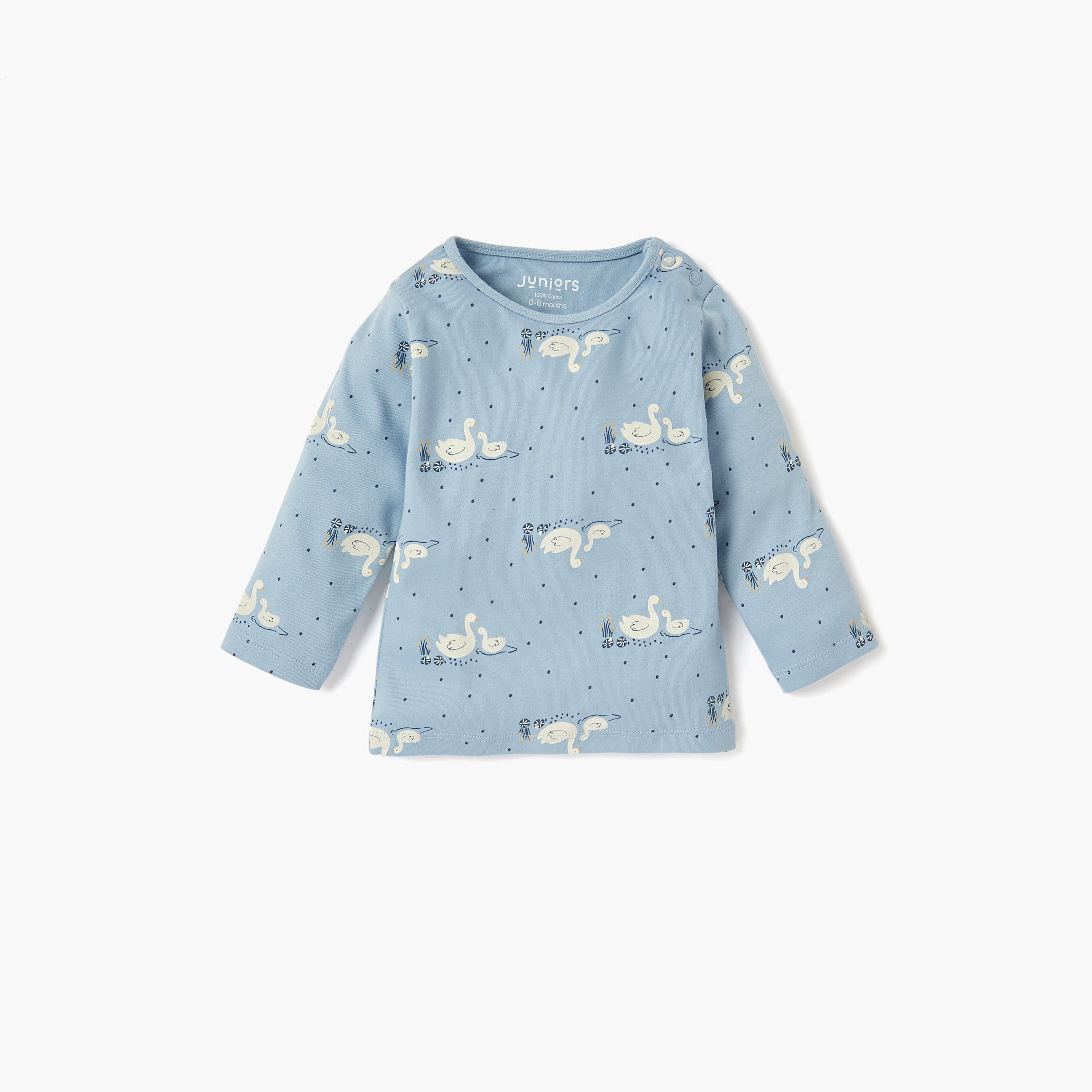 Juniors Swan Print T-shirt and Pyjama Set